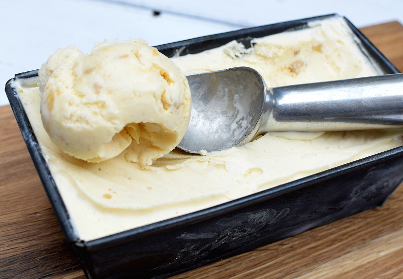 Scoop of apple crumble ice cream