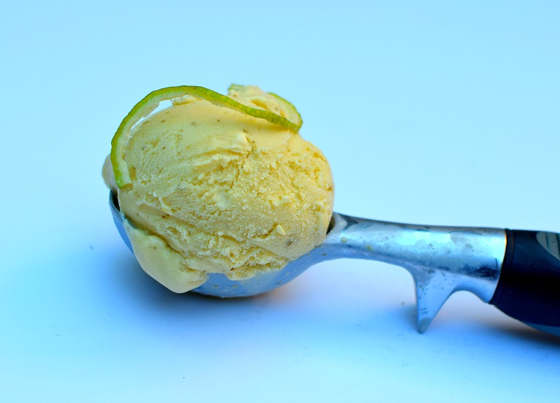 Coriander and Lime Ice Cream in Scoop