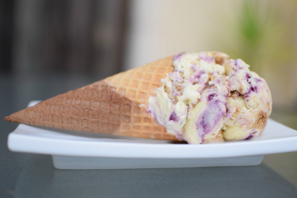 Lemon and Blueberry Cheesecake Ice Cream