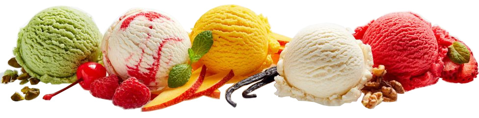 ice cream scoops in various flavours