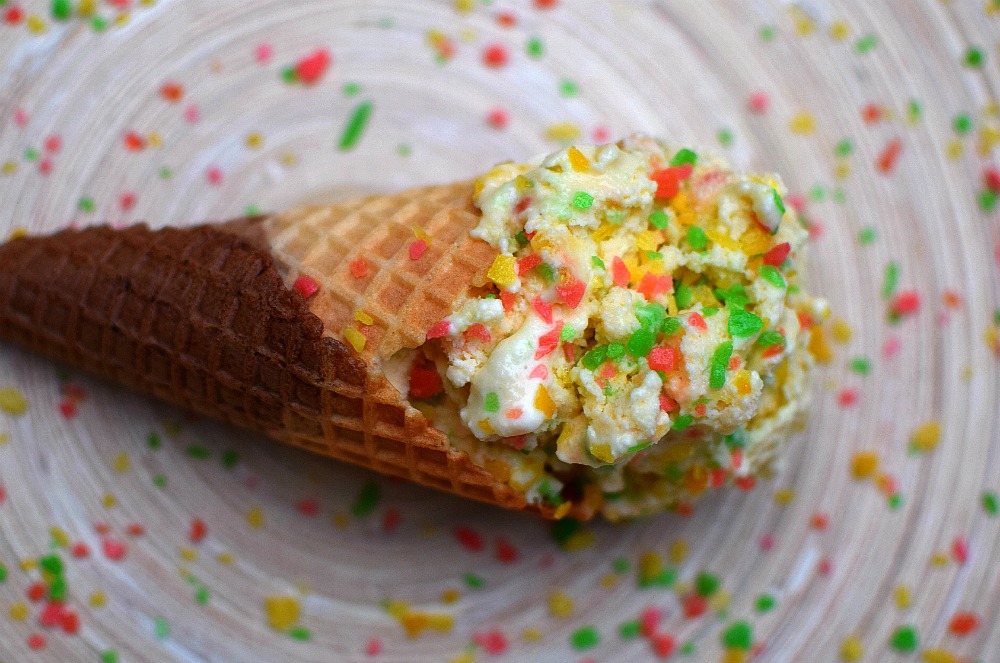 popping candy ice cream in a cone