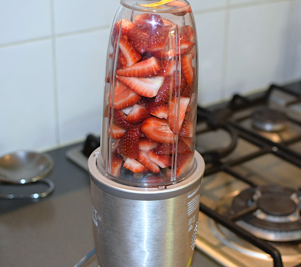 Strawberries ready to blend
