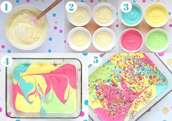 Steps to make rainbow ice cream