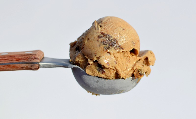 Prune ice cream scooped