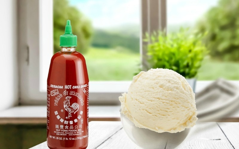 A bowl of Sriracha ice cream.