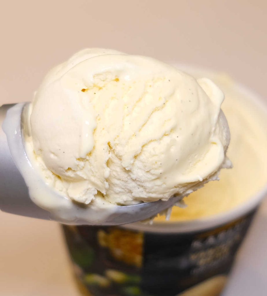 Macro image of a scoop of Vanilla Ice Cream by Kapiti.
