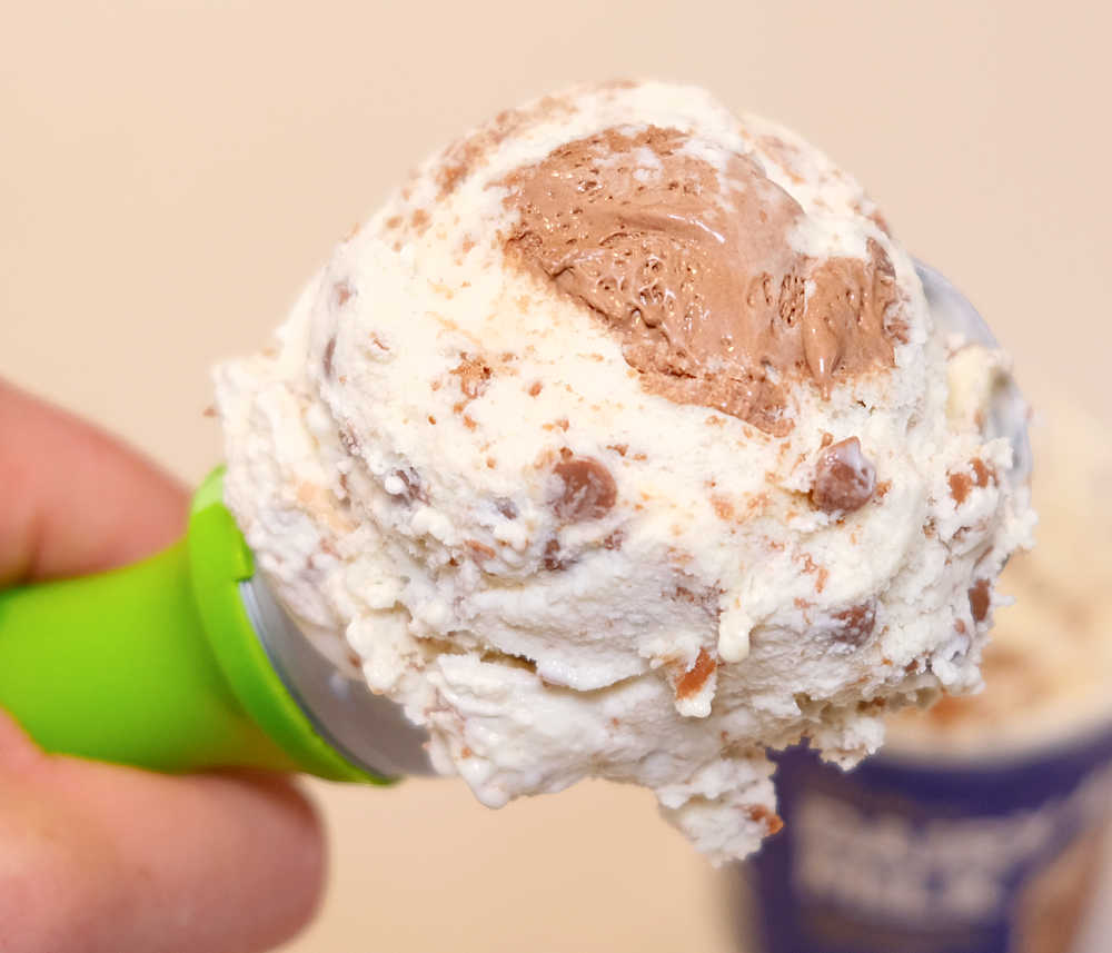 A macro image of a scoop of Dairy Milk.
