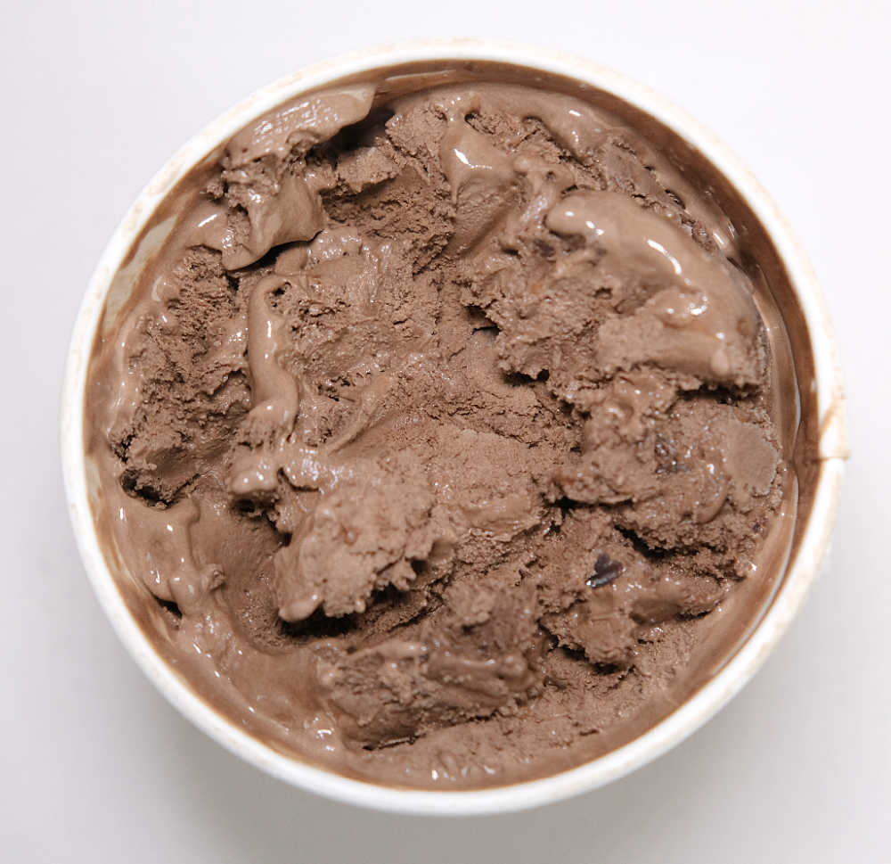 Top-down photo showing the ice cream's texture.