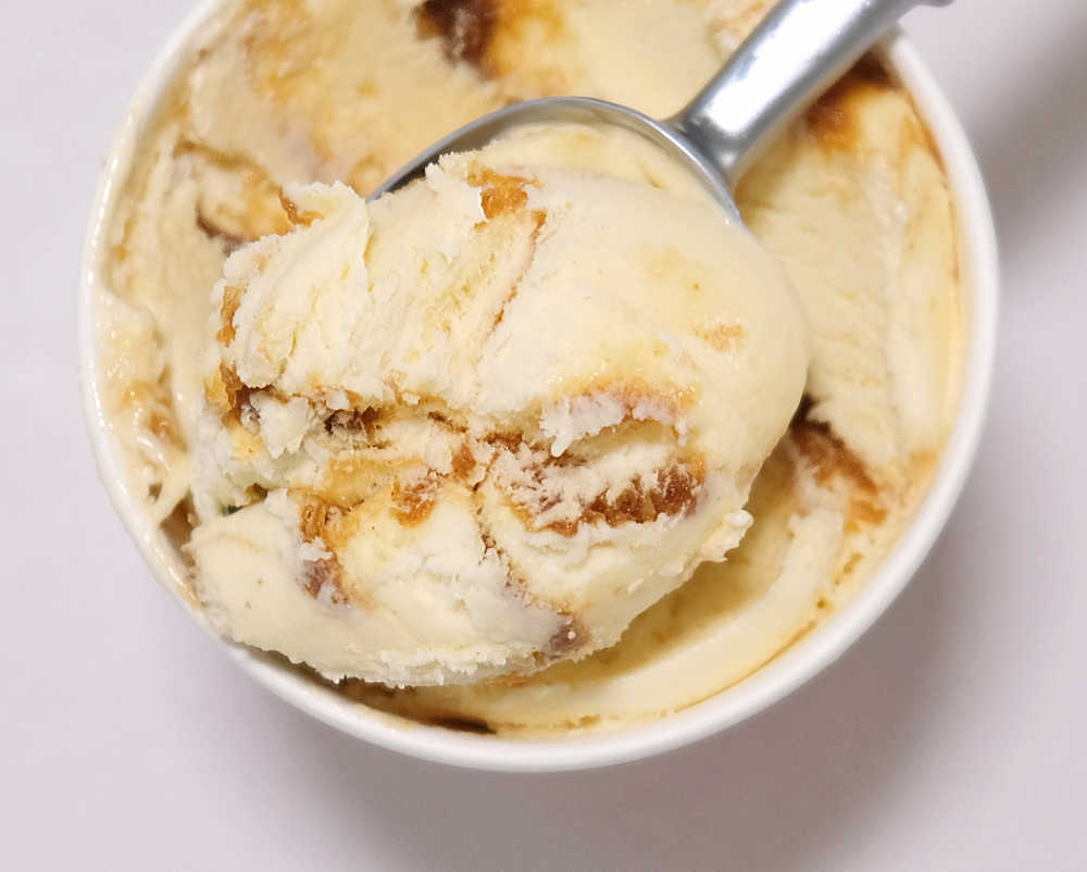 Bird's eye shot of Elato fig ice cream.