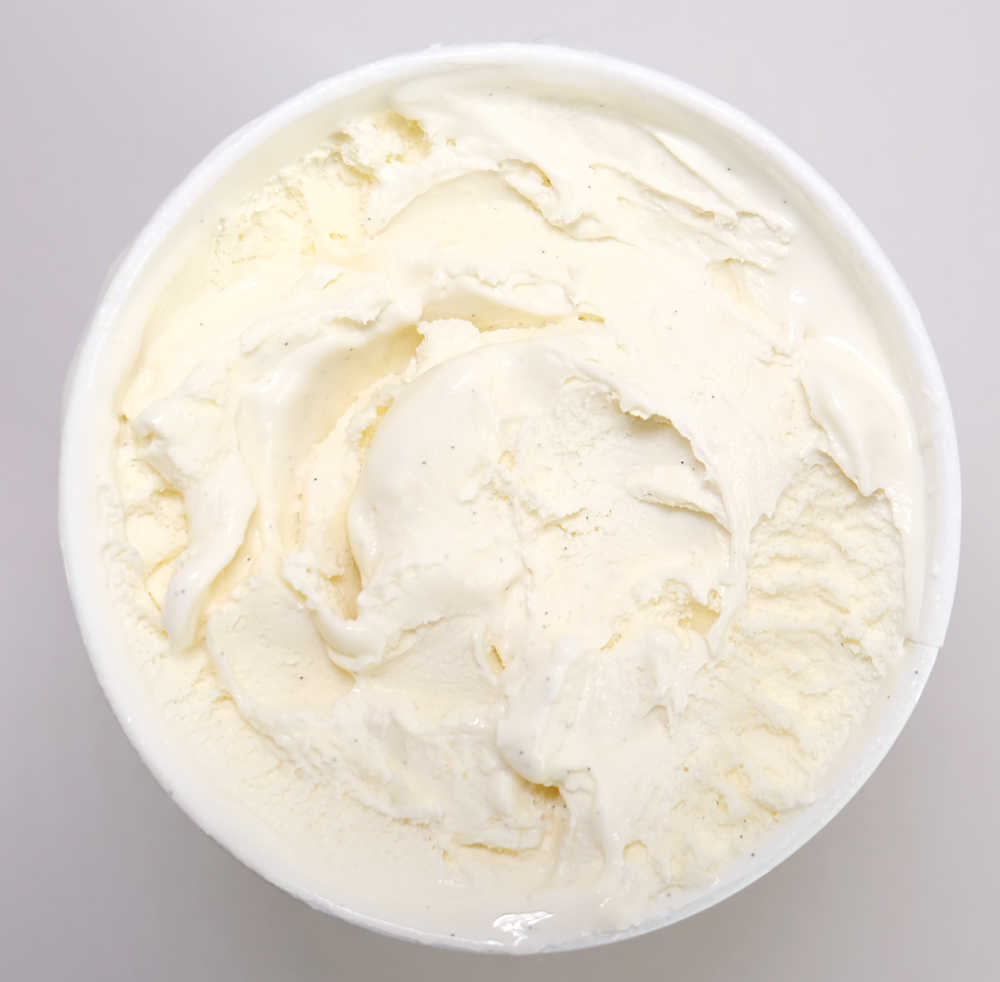 A top down photo of the ice cream's texture.