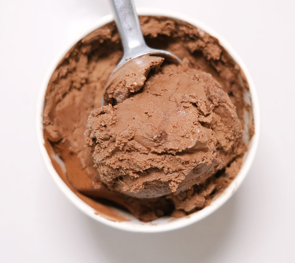 Macro shot of the frozen dessert's texture.