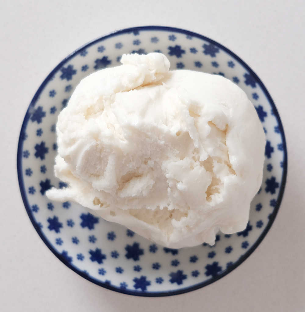 A bowl of So Good Vanilla Bliss Ice cream.