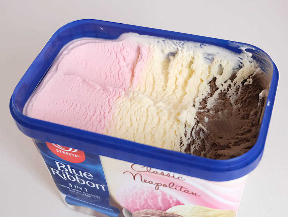 A top down container of Neapolitan 2L.