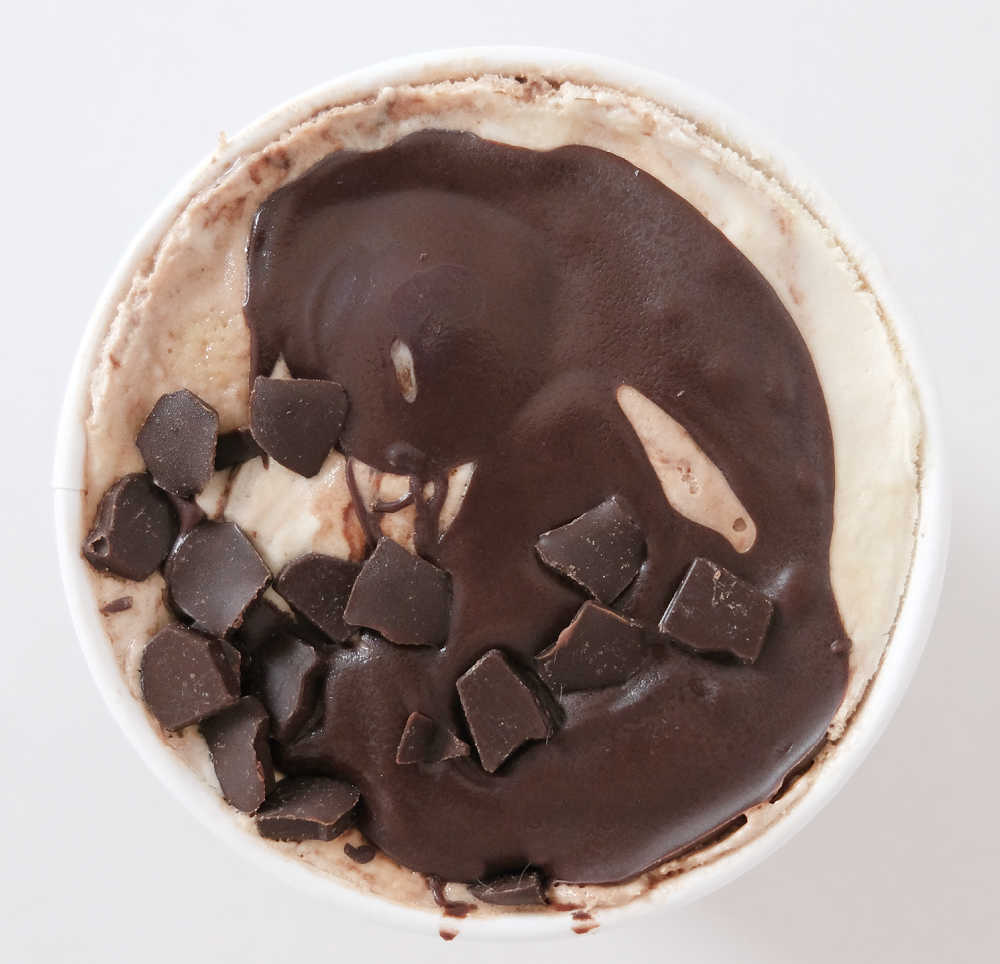 A bird's eye photo of an unscooped pack of Ben & Jerry's Tiramisu Ice Cream.