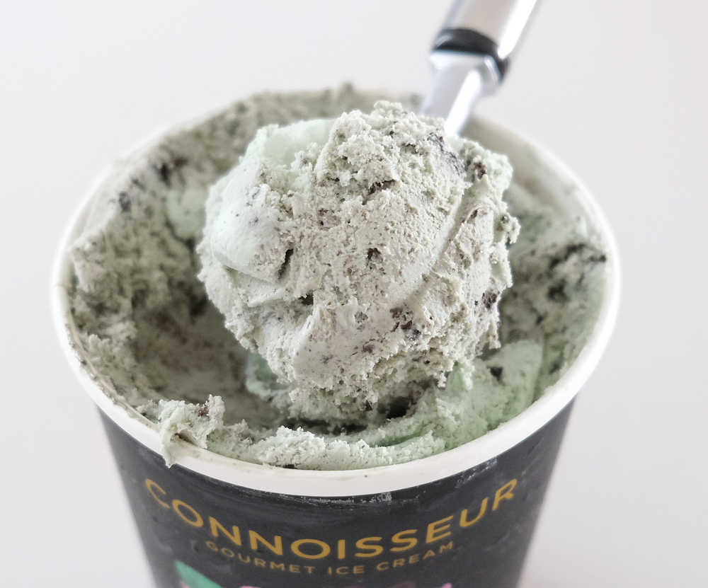 Closeup photo of Connoisseur Mint & Cookies Ice Cream